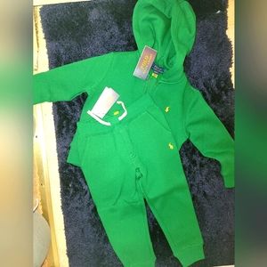 Toddler lucky green polo sweatsuit